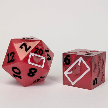 Love Letter D6/D20 pair - red