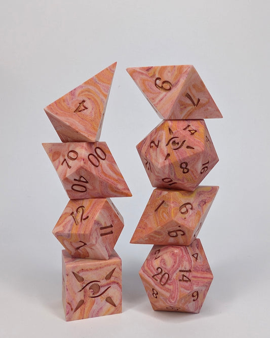 Peach Cobbler - 8 Piece Polyhedral set