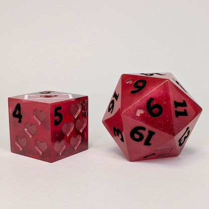 Love Letter D6/D20 pair - red