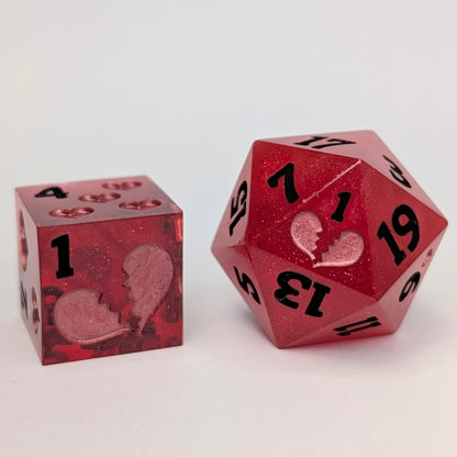 Love Letter D6/D20 pair - red